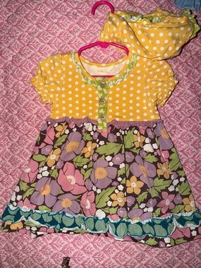 Matilda Jane Yellow Polka Dot & Floral Girls Matching Set